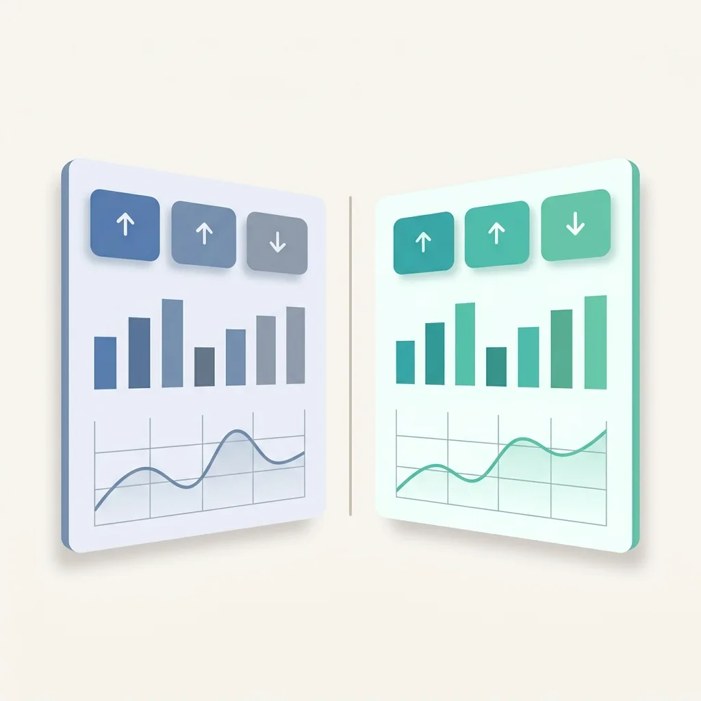 Comparaison côte à côte d'un tableau de bord Power BI et d'un tableau de bord Drivn